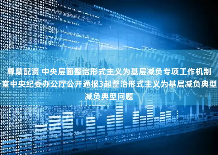 尊鼎配资 中央层面整治形式主义为基层减负专项工作机制办公室　中央纪委办公厅公开通报3起整治形式主义为基层减负典型问题