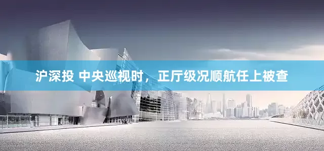 沪深投 中央巡视时，正厅级况顺航任上被查